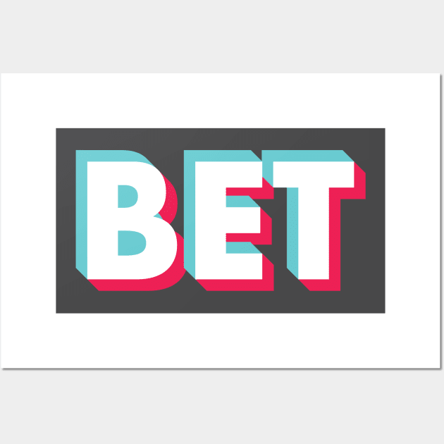 Bet Glitch White Wall Art by BeyondTheDeck